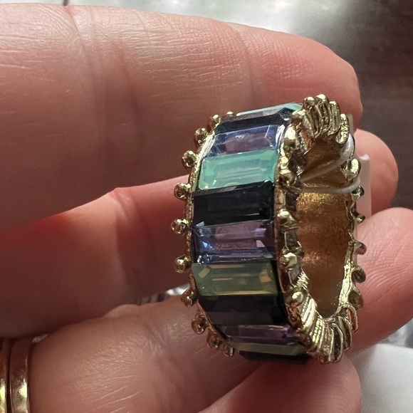 Violet & Brooks Elyse Blue Green Purple Wide Baguette Ring - NEW Size‎ 6 - Picture 3 of 11